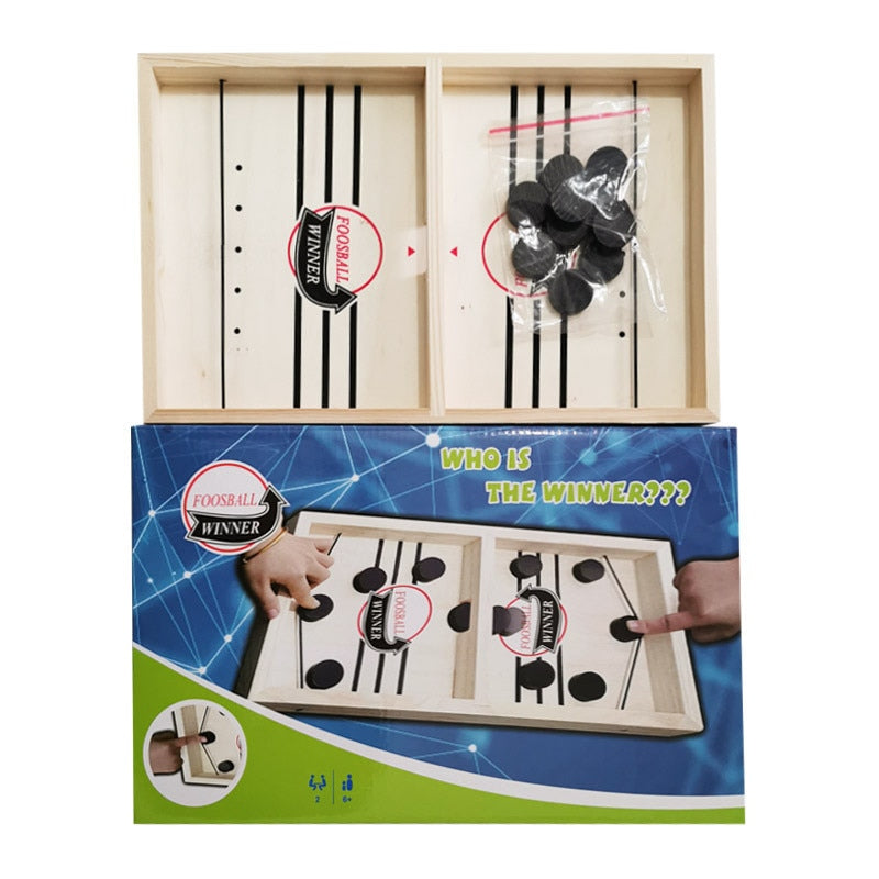 Foosball Wooden Board Game: Fast Sling Puck Action for All Ages!