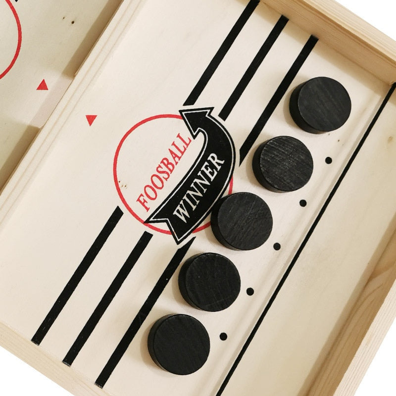 Foosball Wooden Board Game: Fast Sling Puck Action for All Ages!