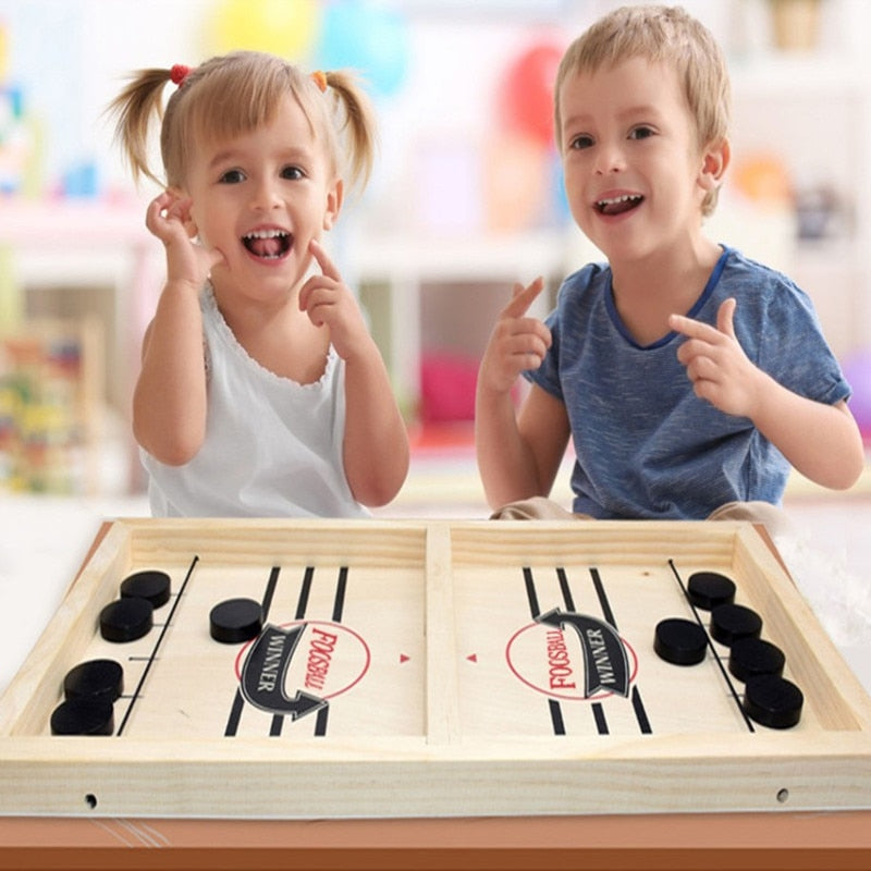 Foosball Wooden Board Game: Fast Sling Puck Action for All Ages!