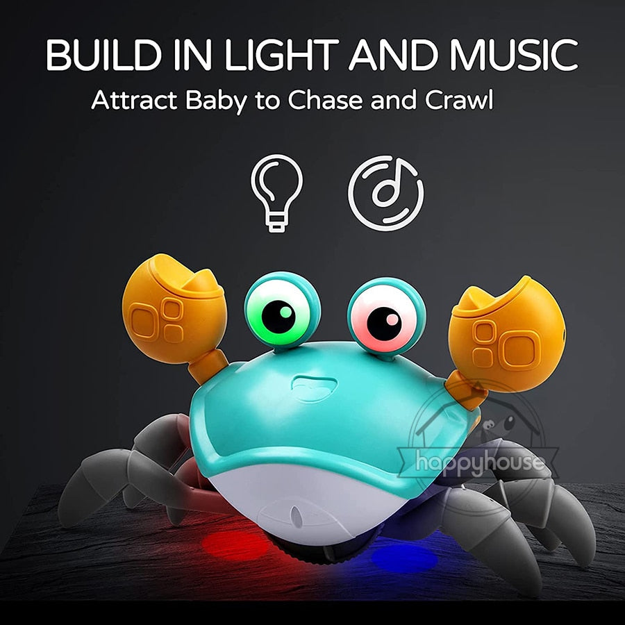 Enchanting Crawling Crab Baby Toy: Music, LED Lights, and Obstacle Avoidance for Active Kids!